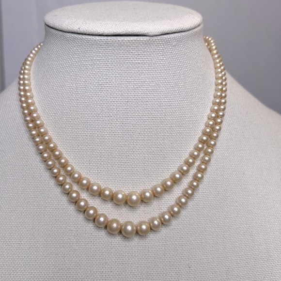 Crown trifari double strand pearl neckace - Picture 1 of 3
